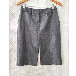 Express stretch double slit grey pencil skirt